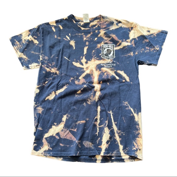 Repurposed bleached tee POW MIA American Veteran - Picture 2 of 4